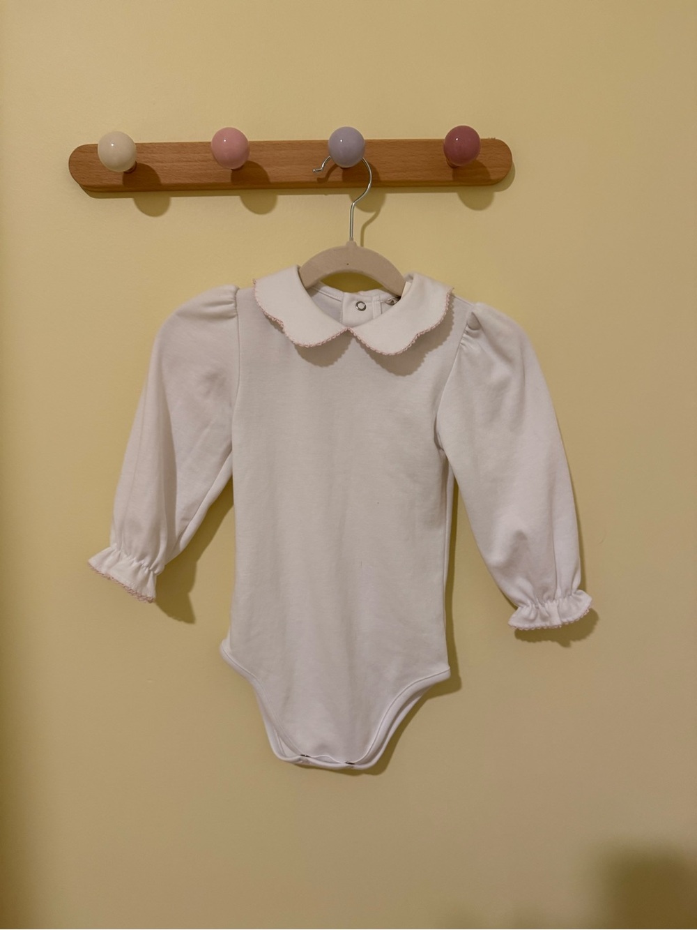 The Beaufort Bonnet Company White Long-Sleeve Peter Pan Collar One-Piece